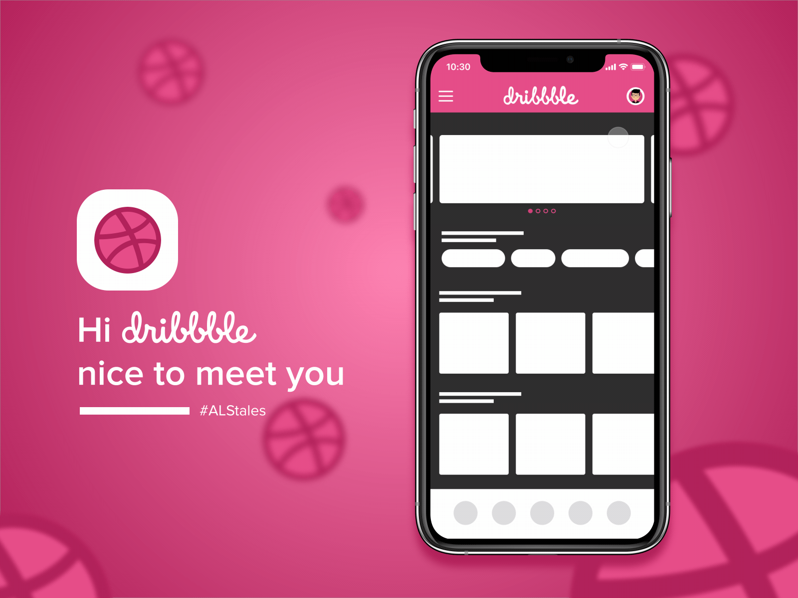 Hi Dribbble nice to meet you :D aftereffect app debut dribbble app firstshot hello dribble microinteraction motiongraphic sketch ui uiux