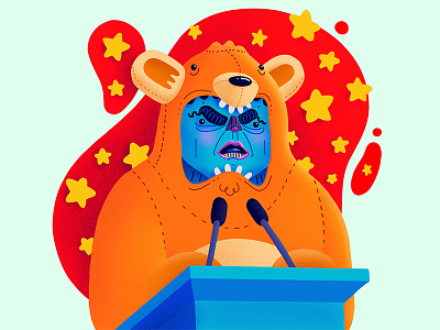 Commie Bear bear colors communist design illustration
