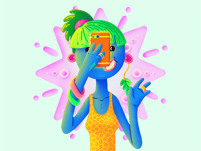 Love Yourselfie character colors design illustration ipad procreate selfie