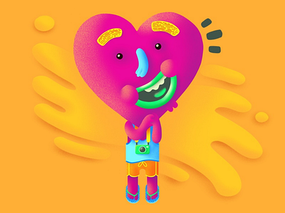 Dazzled heart! character colors heart illustration ipad love procreate tourist travel vacations