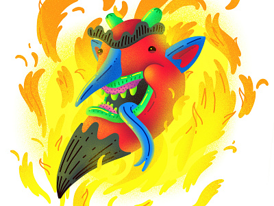 Devil's Head angry character colors dark design devil fire hell illustration ipad lord procreate satan