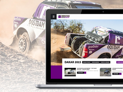 Van Merksteijn Motorsport Homepage Redesign fullscreen navigation off canvas purple push slider