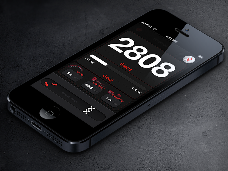 Pedometer App by Veronica Belous on Dribbble