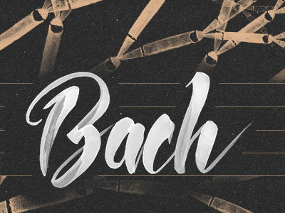 Bach bach brush festival fractal lettering music organ stamp
