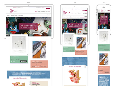 Artshop's responsive versions desktop mobile responsive tablet ui ui elements web web page