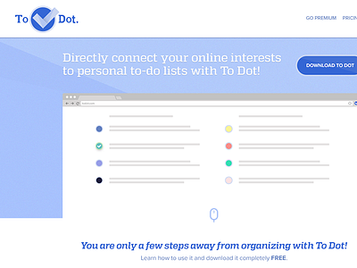 To Dot Landing Page icons landing page logo one page to do list ui