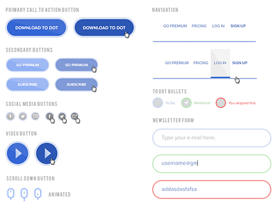 To Dot Styleguide buttons color grid hover landing page logo navigation styleguide ui