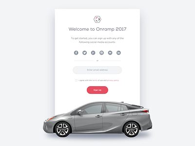 Toyota Sign-In brand car clean design responsive sign in social ux visual