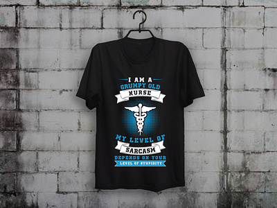 Grumpy Old Nurse T-shirt Design custom t shirt design illustration merch by amazon shirts nurse nurses t shirt designer teespring typography