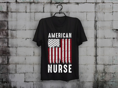 American Nurse T-shirt Design custom t shirt design illustration merch by amazon shirts nurse nurses t shirt design t shirt designer teesdesign teespring typography