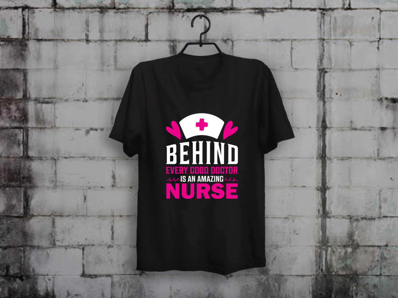 Nurse Behind Good Doctor T-shirt Design apparel custom t-shirt design illustration merch by amazon shirts nurse nurses t-shirt design t-shirt designer teespring typography