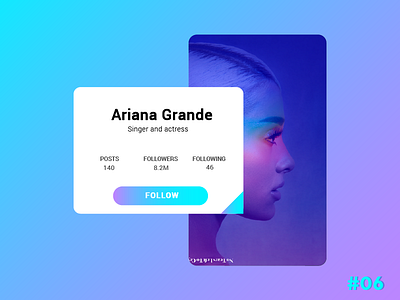 Daily UI Challenge Day #6 - Profile app dailyui gradient icon mobile ui ux