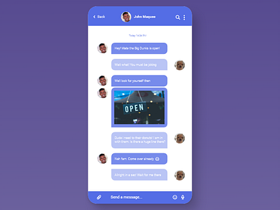 Daily UI Challenge Day #13 - Direct Message (Chat) app dailyui gradient icon mobile ui ux