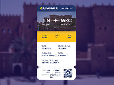 Daily UI Challenge Day #24 - Boarding Pass