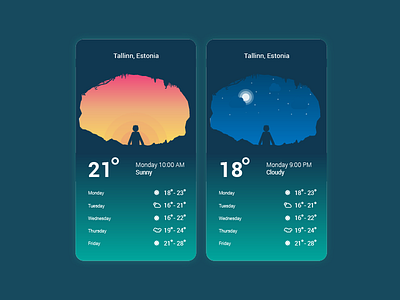 Daily UI Challenge Day #37 - Weather App app dailyui gradient icon mobile ui ux