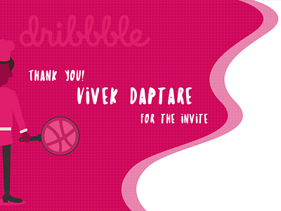 Hello Dribble! dribbble illustration invitation thankyou