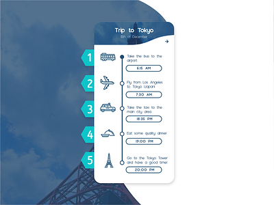 Daily UI Challenge Day #79 - Itinerary