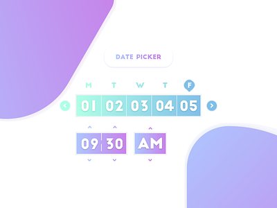 Daily UI Challenge Day #80 - Date Picker clean dailyui design gradient ui ux