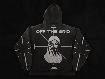 Off The Grid / 009 black daily design design graphic design grunge hoodie hoodie design photoshop typography vintage vintage wash