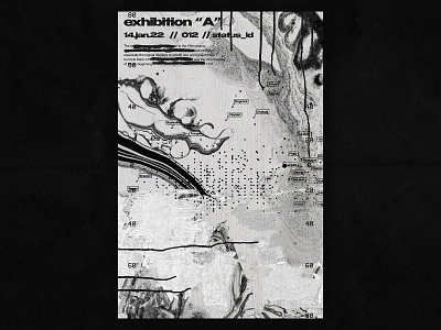 Exhibition / 012 collage design graphic design grunge paintdrop photoshop poster poster a day poster art poster design texture typography