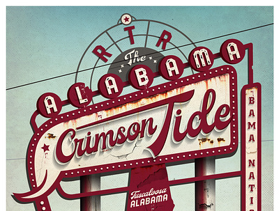 Alabama Vintage Poster 2d branding gradient mesh illustrator typography vector