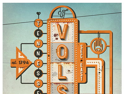 VOLS Vintage Poster 2d branding design illustration illustrator typography vector