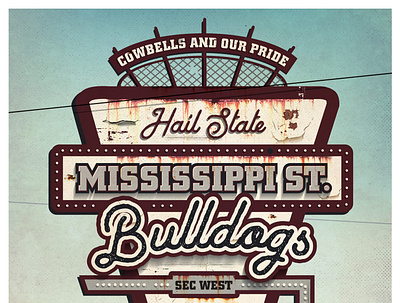 Missssippi St. Vintage Poster 2d branding design illustration illustrator typography vector