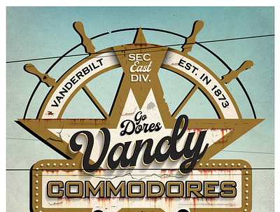 Vandy Vintage Poster 2d branding design illustration illustrator typography vector