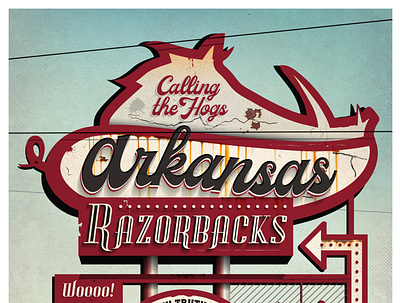 Arkansas Vintage Poster 2d branding design illustration illustrator typography vector