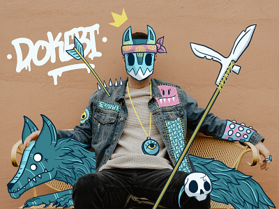 Dokebi Warboy character design design graffiti illustration mask monster photobomb