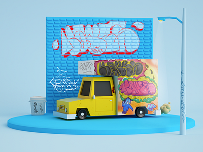 Low poly Graffiti 3d graffiti illustration lowpoly