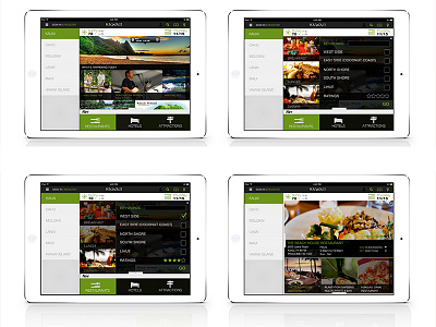 Hawaii Islands Application Screens app city flat food hawaii hawaiian ios islands screens tablet transparent website