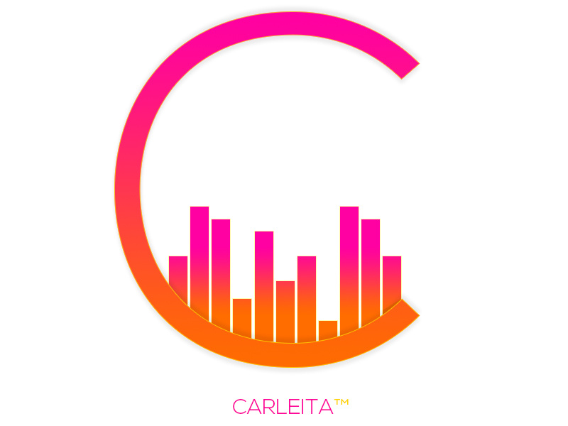 Carleita™ New Official Logo © carleita logo 2015 gradient logo audio pink orange yellow audio logo