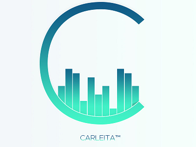 Carleita™ New Official Logo © (Blue Version) 2015 audio audio logo blue carleita gradient logo green logo music neon pink