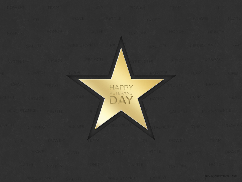 Happy Veterans Day! salute service golden star gold veterans