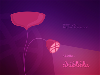 Hello, Dribbble! 👋 dribbble gradient hello hello dribbble illustration lamp light pink thanks violet