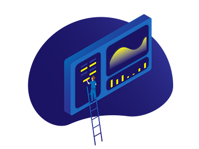 Building interactions illustration isometric isometric design ui vector