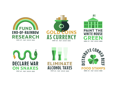 St. Patrick's Campaign Platforms alcohol campaign day food stamps gold icon icons luck of pot president presidential rainbow saint snake snakes tax