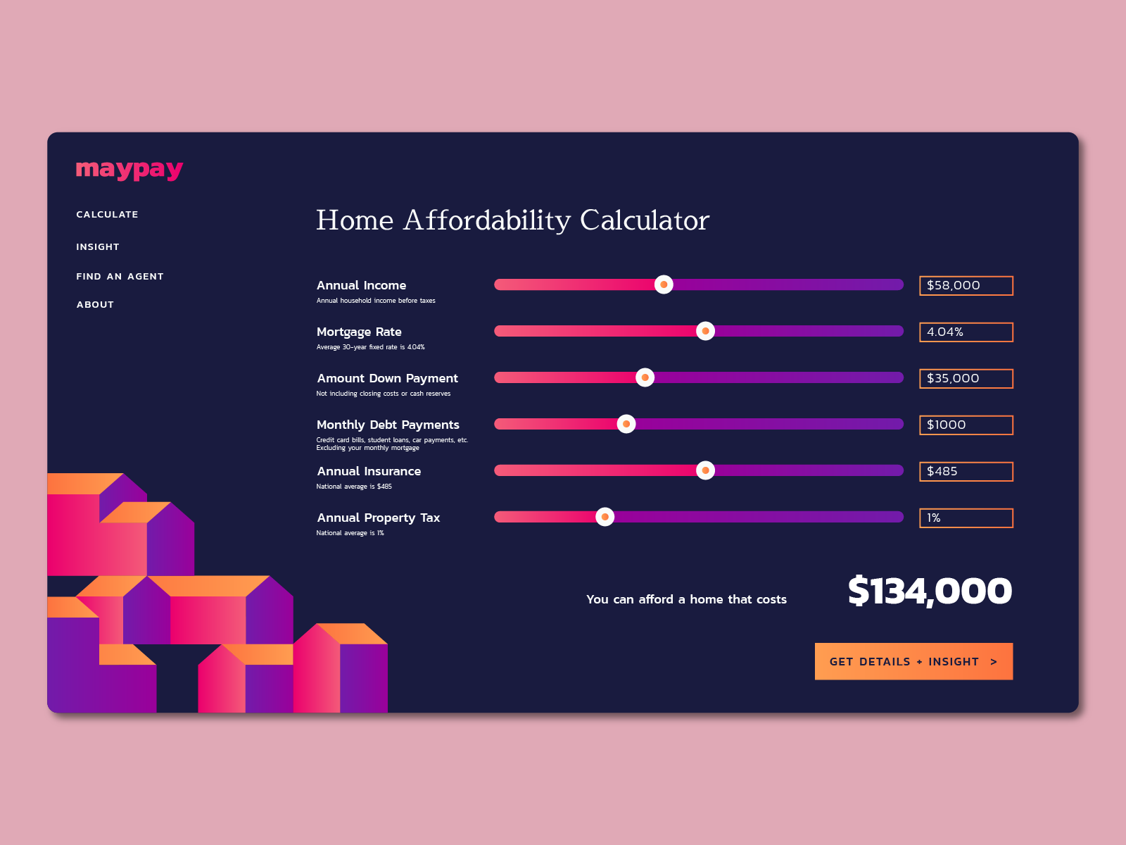 Home Affordability Calculator by Josie Adkins on Dribbble