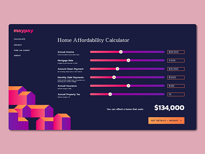 Home Affordability Calculator calculate calculator drag home house insight mortgage payment slider