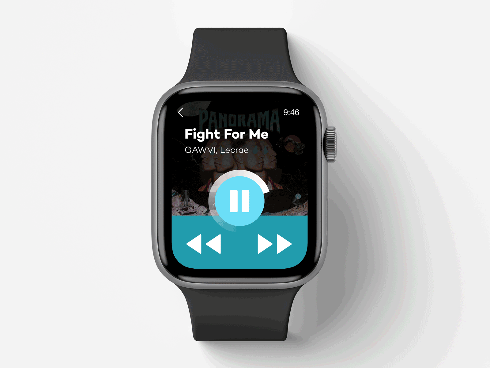 A More Colorful Music Player app apple watch dailyui fast forward music music player pause play rewind ui ux