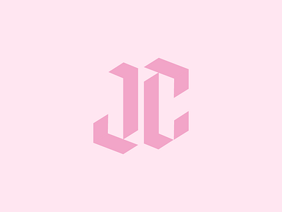 JC Monogram blackletter brand branding c gothic identity j logo monogram personal pink symbol