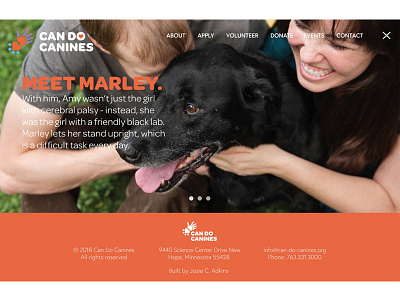 Can Do Canines Homepage brand canines concept desktop dog hamburger homepage identity landing page puppy website