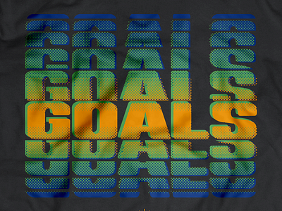 Goals Color Scheme 2 blue goals graphic green halftone ombre orange repetition screenprint tee wordmark