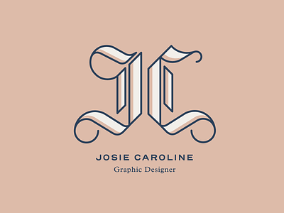 Personal Brand blackletter brand branding c caroline illustration initials j jc josie monogram personal script vector