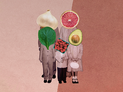 Sunday Dinner avocado collage eat family food grapefruit head italian meal onion photo photoshop portrait raspberries spinach