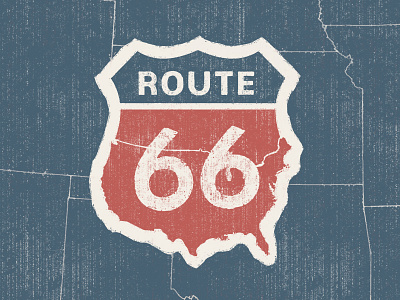 U.S. Route 66 highway historic illustration map route 66 sign street travel usa