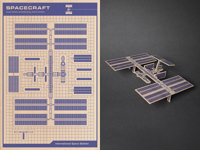 SpaceCraft: ISS balsa wood craft international space station iss model space space station spacecraft toy