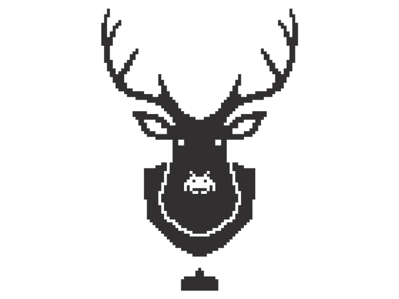 Big Game Hunting (animated) 8 bit animation deer deer bust deer mount hunting space invaders video game