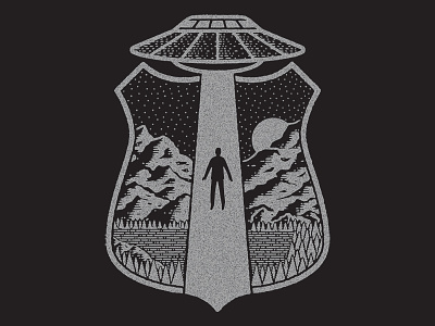 FBI/UFO abduction alien badge fbi illustration spaceship texture threadless ufo